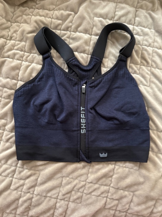 SHEFIT Other - SHEFIT Navy Front-Zip High-Support Sports Bra with Wide Straps